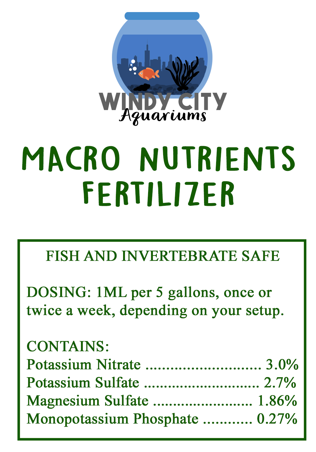 DIY Liquid Fertilizer Mix (Macro-Micro) - Windy City Aquariums