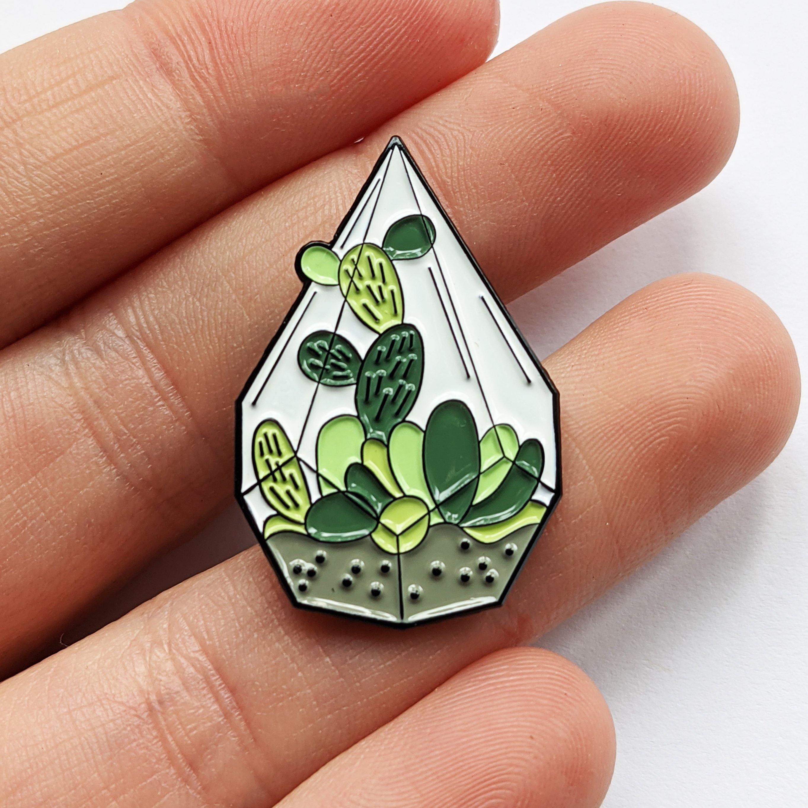 Cacti & Succulent Terrarium Enamel Pin - Windy City Aquariums