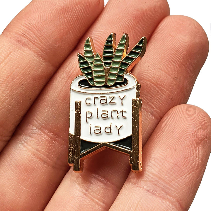 "Crazy Plant Lady" Enamel Pin - Windy City Aquariums