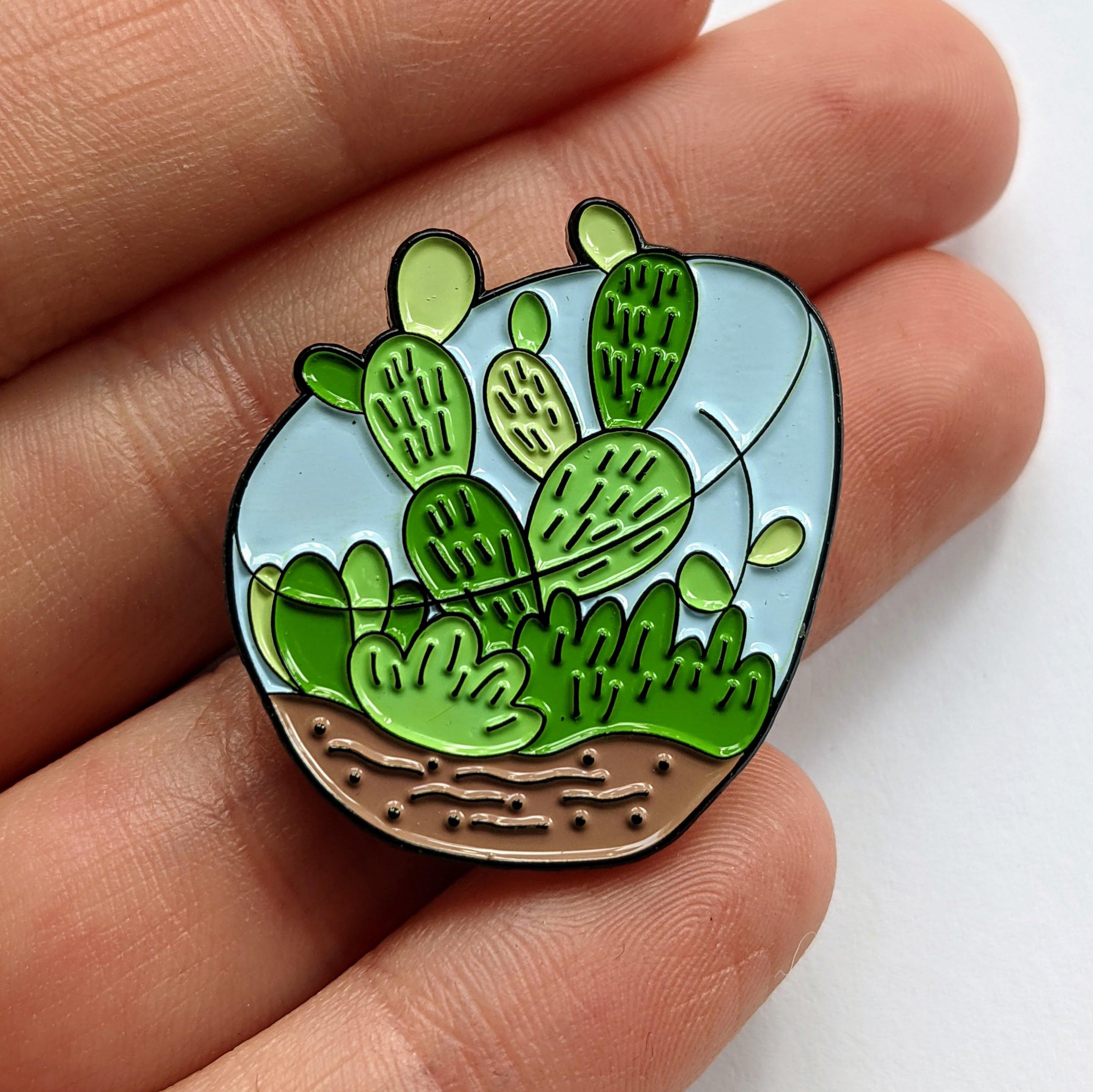 Cacti & Succulent Terrarium Enamel Pin - Windy City Aquariums