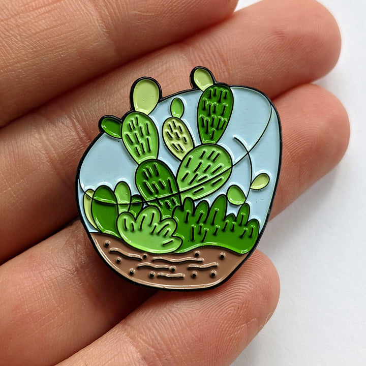 Cacti & Succulent Terrarium Enamel Pin - Windy City Aquariums
