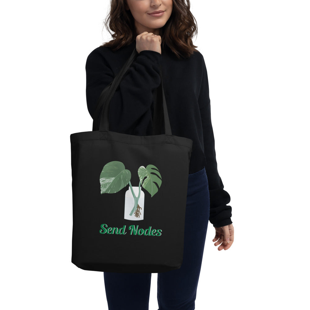 "Send Nodes" Monstera Albo Eco Tote Bag