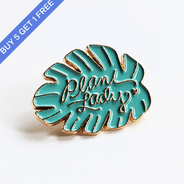 Monstera Plant Lady Enamel Pin - Windy City Aquariums