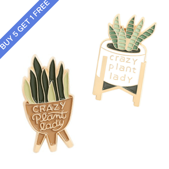 "Crazy Plant Lady" Enamel Pin - Windy City Aquariums