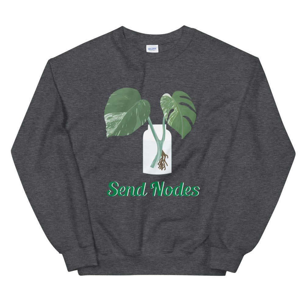 "Send Nodes" Monstera Albo Unisex Sweatshirt