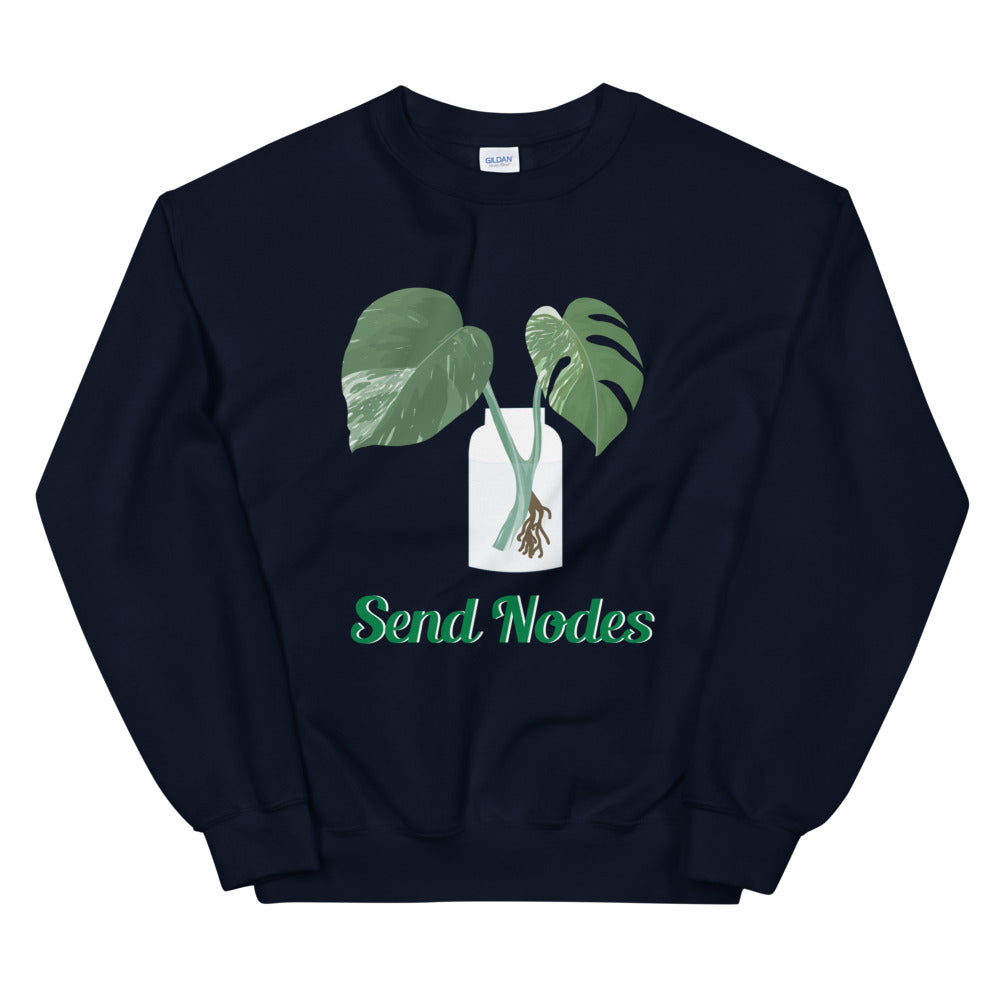 "Send Nodes" Monstera Albo Unisex Sweatshirt