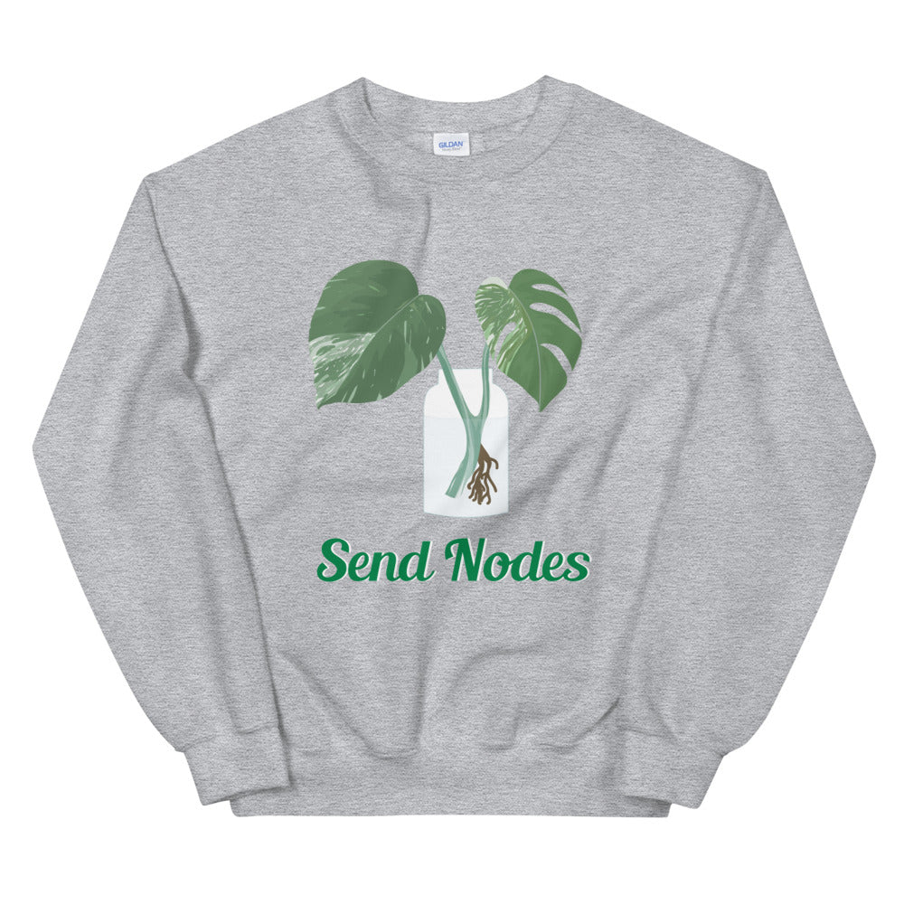 "Send Nodes" Monstera Albo Unisex Sweatshirt